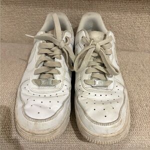 Nike White Sneakers with Light Beige Accents